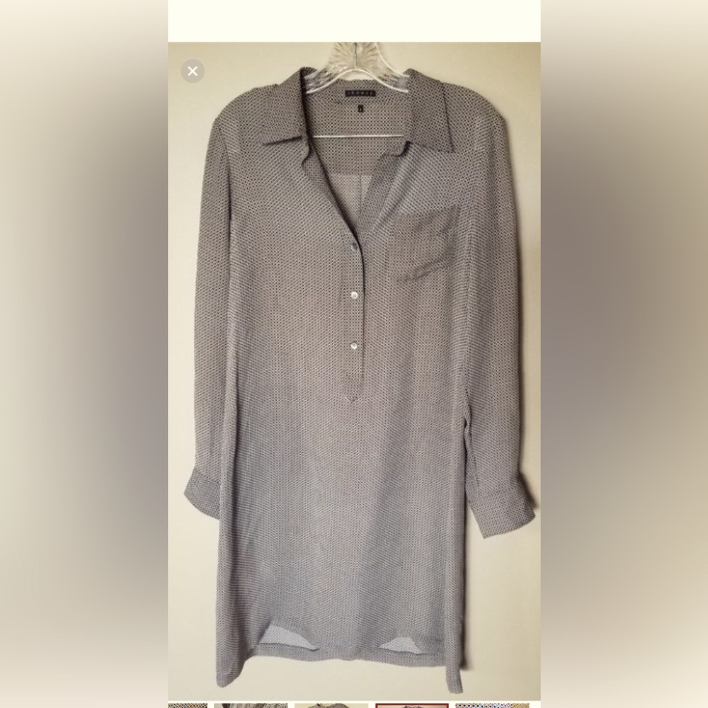 THEORY Shirt Dress Button Abstract Dots